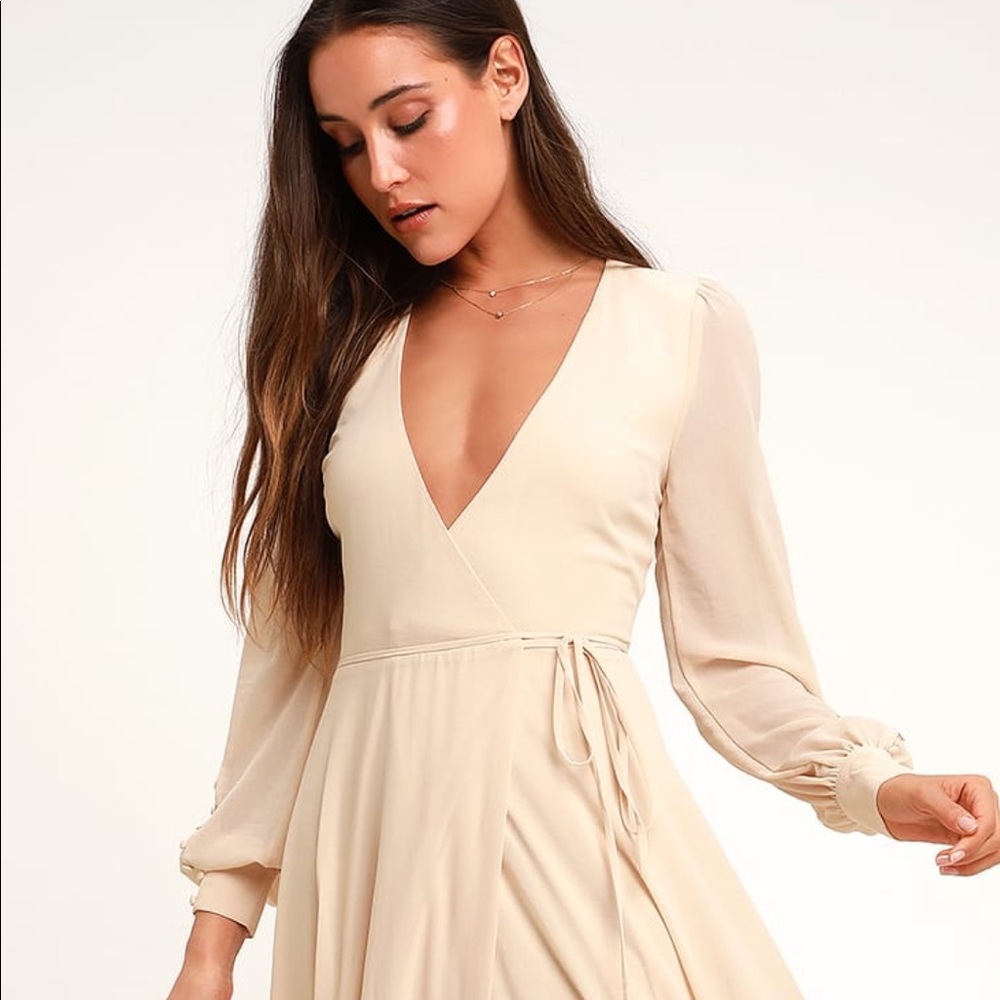 Maxi cream Wrap dress